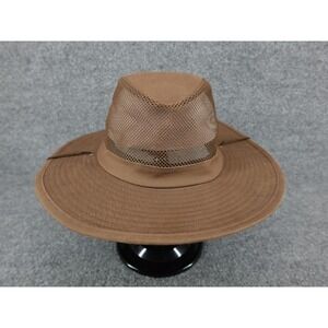 Swiss Tech Sun Hat Mens L-XL Brown Good Mesh Vented Wide Brim Performance Gear
